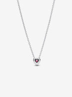 Collana Cuore in Rilievo Rosa Argento Sterling 925 - COLLANA