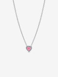 Collana Cuore in Rilievo Rosa Argento Sterling 925 - COLLANA
