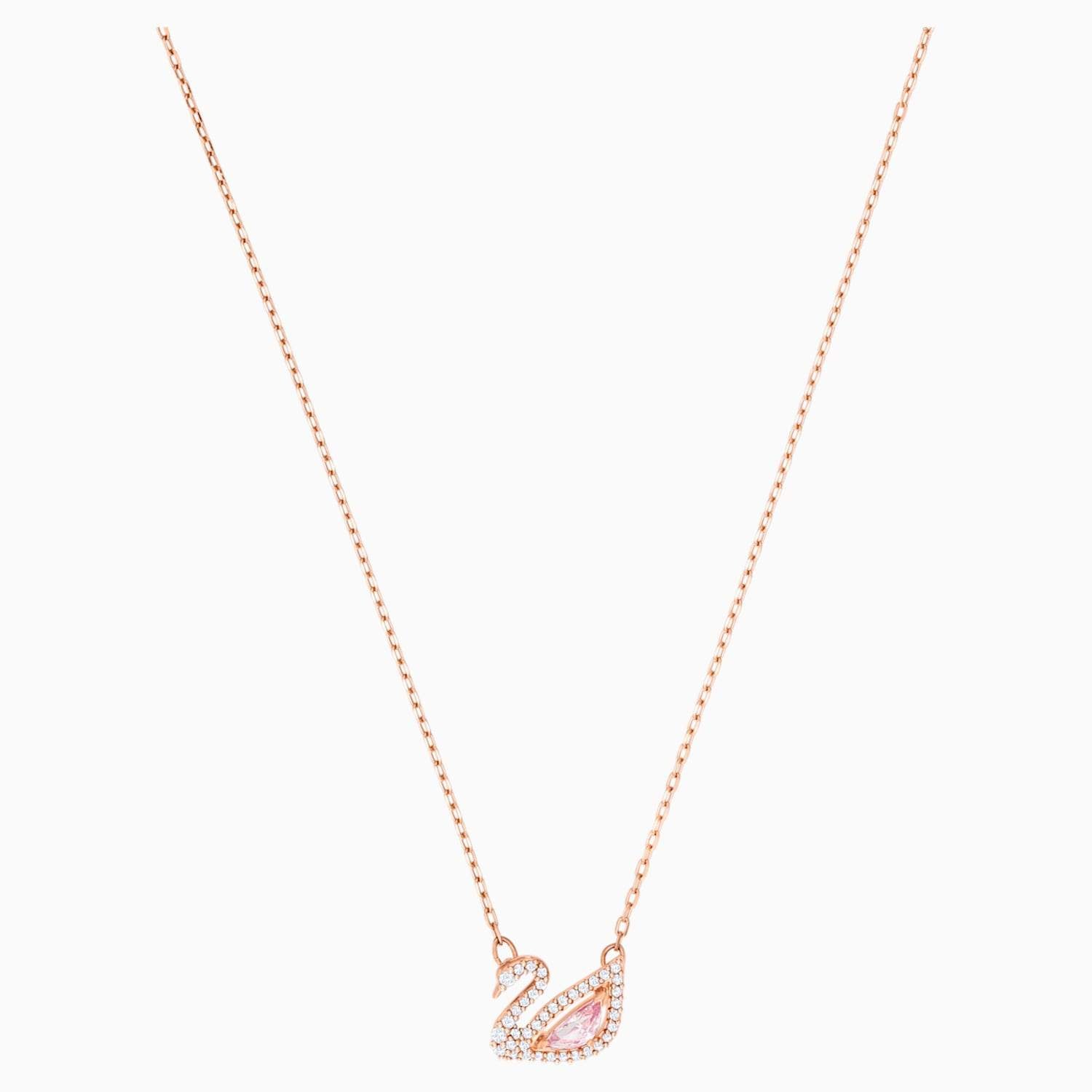Collana Dazzling Swan Cigno, Rosa, Placcato color oro rosa