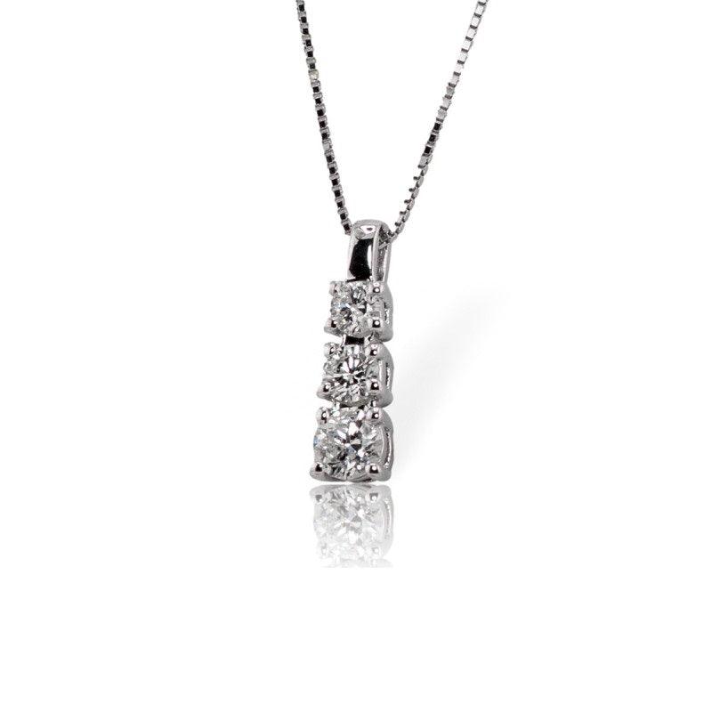 Collana Bibigi Donna Trilogy in Oro Bianco con Diamanti 0.11+0.11 ct.