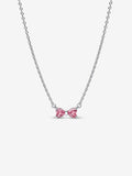 Collana Fiocco Luminoso Rosa Argento Sterling 925 - COLLANA