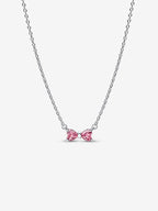 Collana Fiocco Luminoso Rosa Argento Sterling 925 - COLLANA