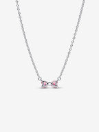 Collana Fiocco Luminoso Rosa Argento Sterling 925 - COLLANA