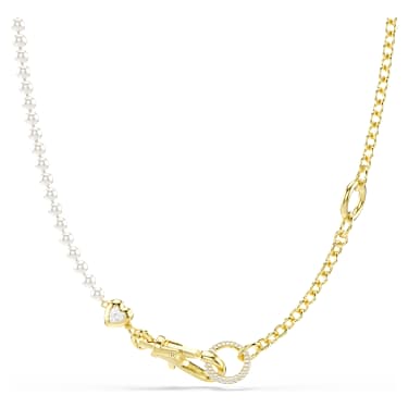 Collana Idyllia Crystal Pearl Bianca Placcato color oro - COLLANA