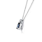 Collana in Oro Bianco 18kt con Zaffiro e Diamante