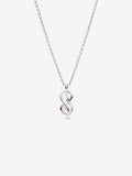 Collana Legame Infinito con Perla Rosa Artificiale Argento Sterling 925 - COLLANA