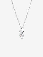 Collana Legame Infinito con Perla Rosa Artificiale Argento Sterling 925 - COLLANA