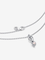 Collana Legame Infinito con Perla Rosa Artificiale Argento Sterling 925 - COLLANA