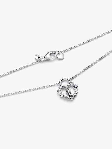 Collana Lucchetto Cuore Luminoso Argento Sterling 925 - COLLANA