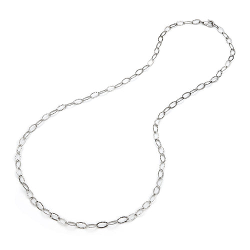 Collana Maglia Ovale Martellata Collana in Argento 925 - COLLANA