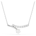 Collana Matrix Taglio Round, Bianca, Placcato rodio