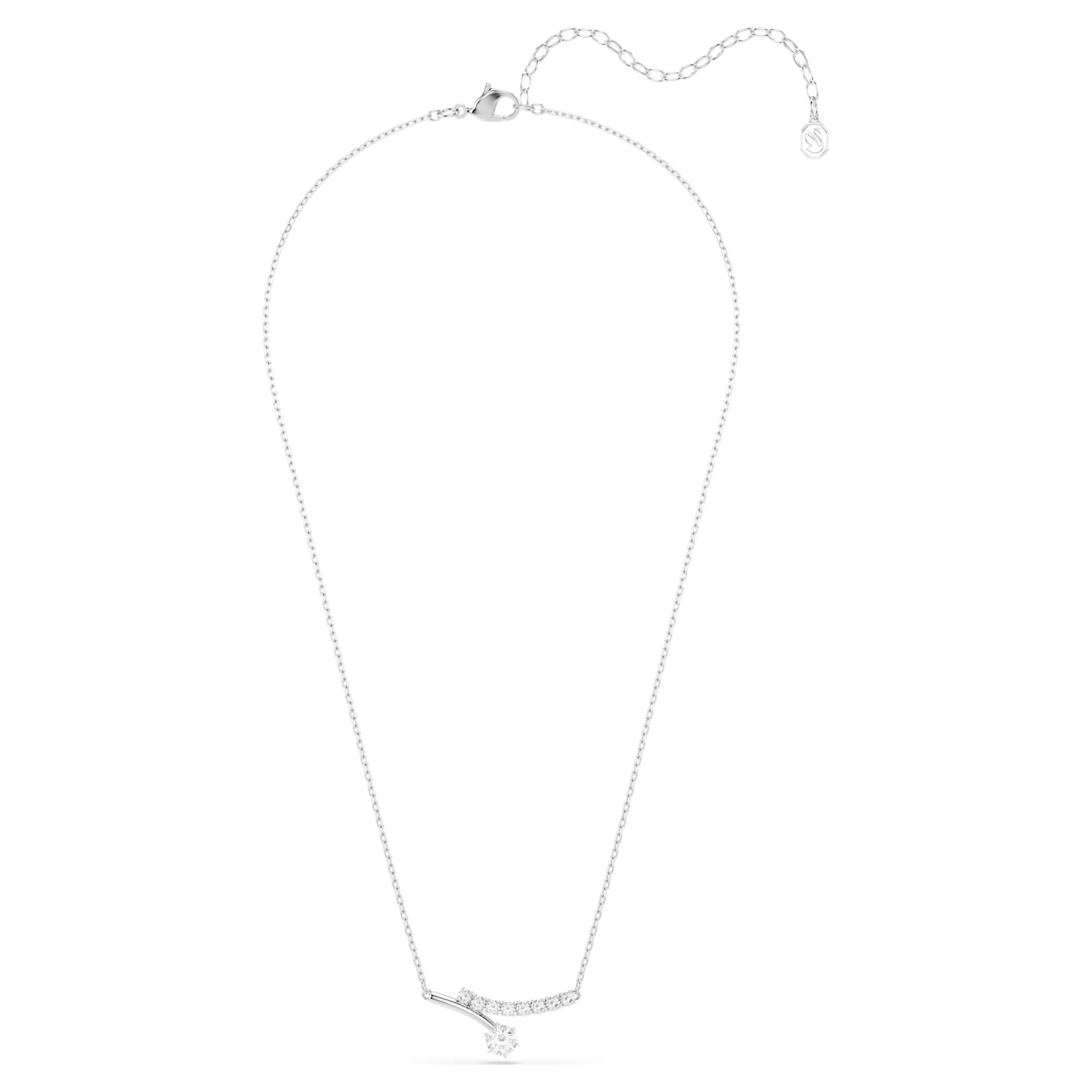 Collana Matrix Taglio Round, Bianca, Placcato rodio
