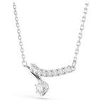Collana Matrix Taglio Round, Bianca, Placcato rodio