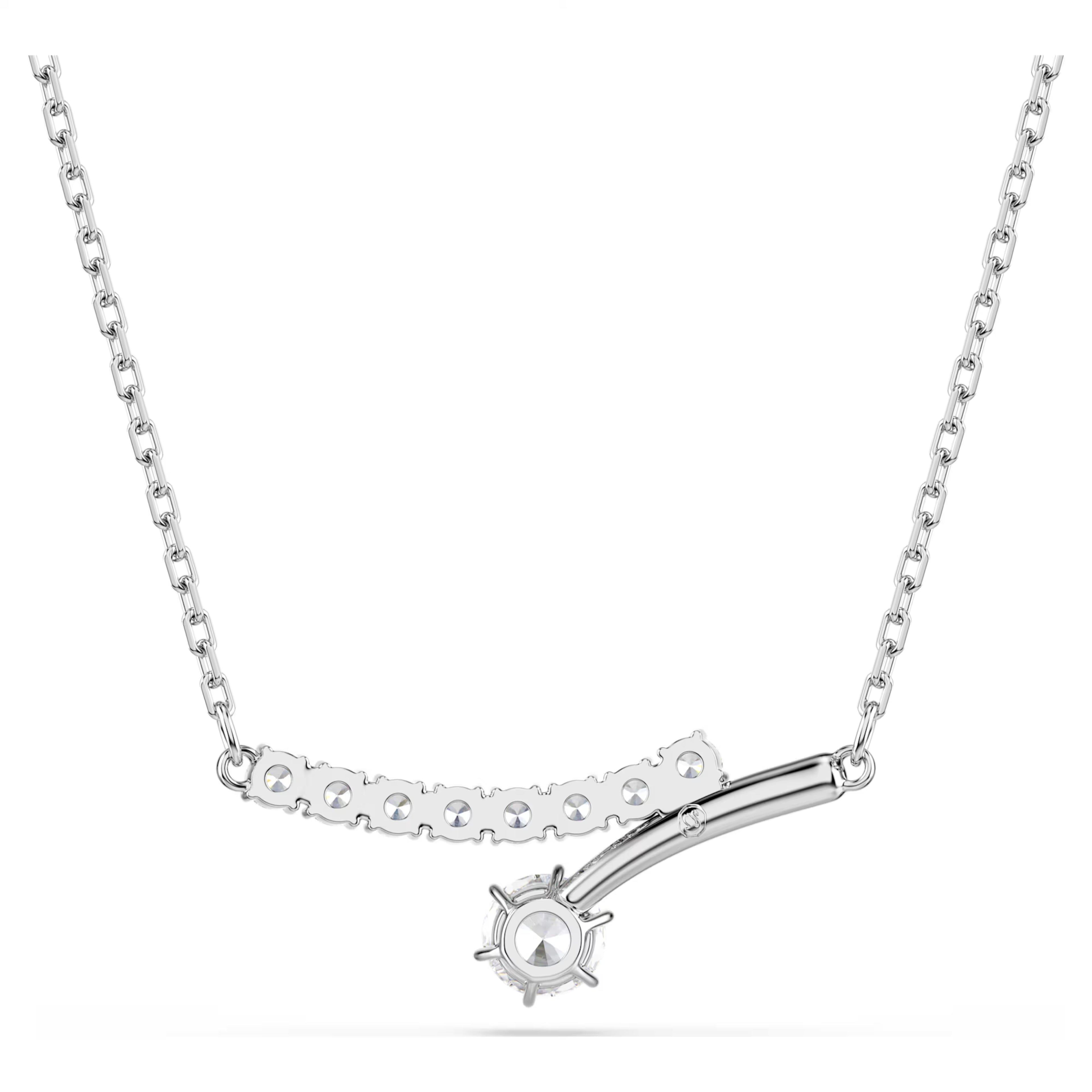 Collana Matrix Taglio Round, Bianca, Placcato rodio