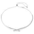 Collana Matrix Taglio Round, Bianca, Placcato rodio