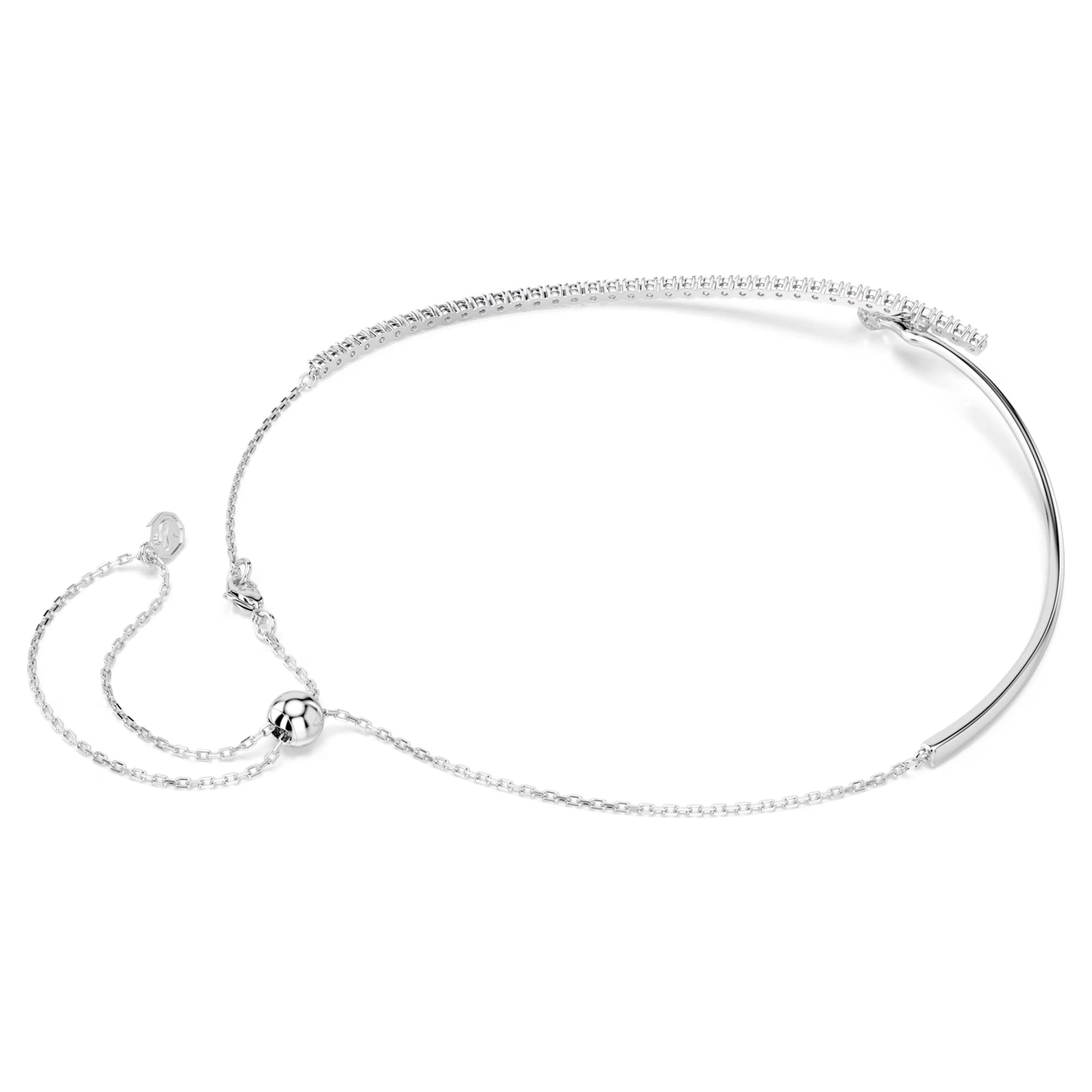 Collana Matrix Taglio Round, Bianca, Placcato rodio
