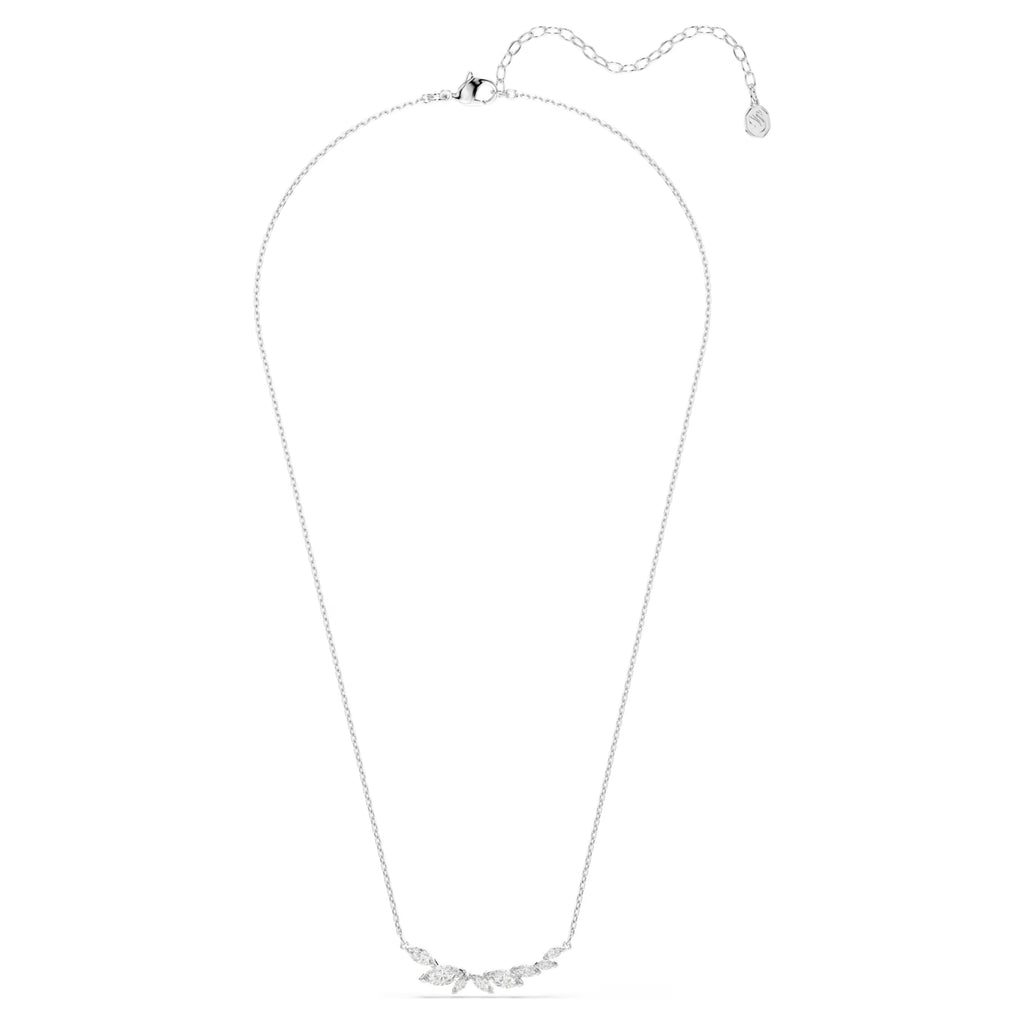 Collana Mesmera Taglio Marquise, Bianca, Placcato rodio