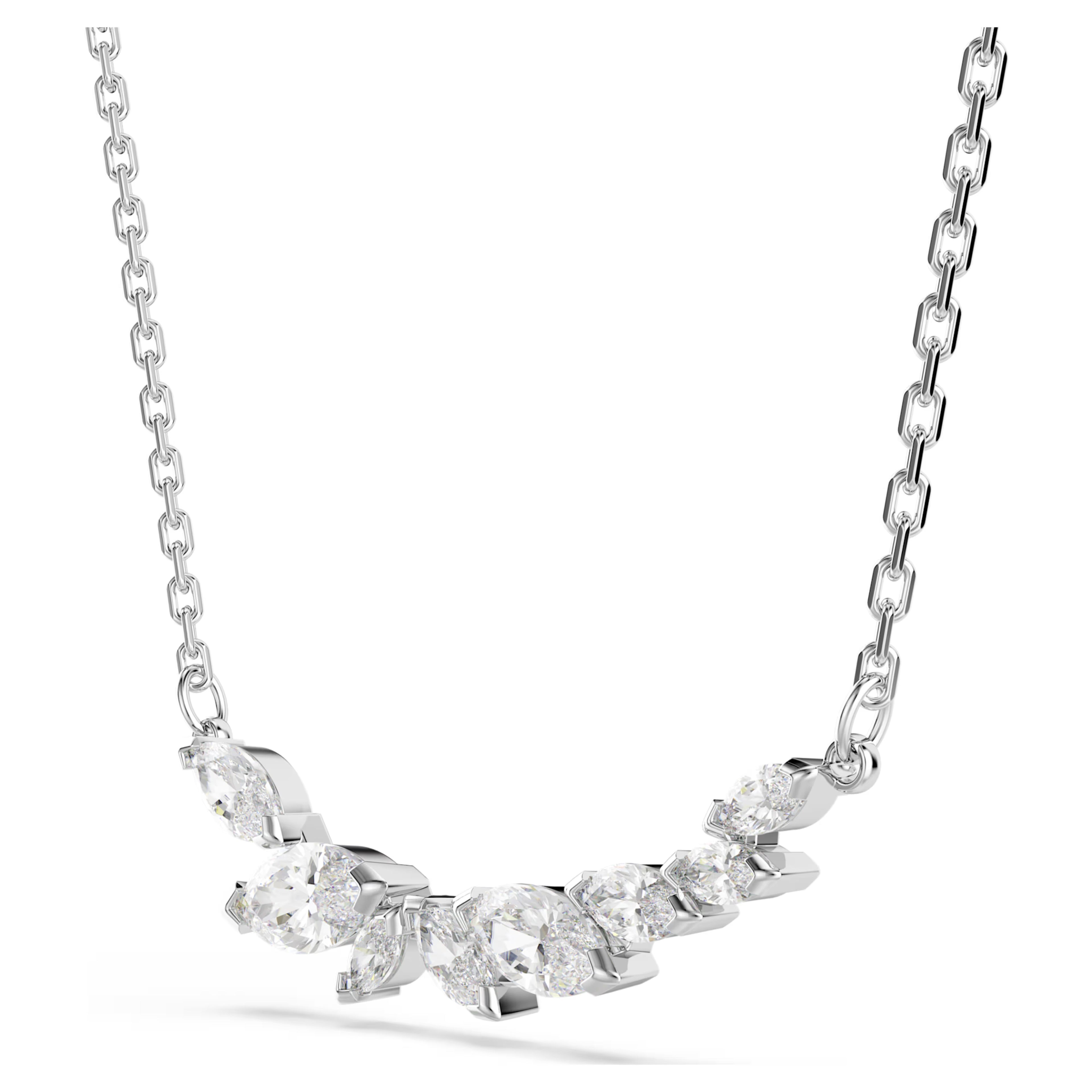 Collana Mesmera Taglio Marquise, Bianca, Placcato rodio