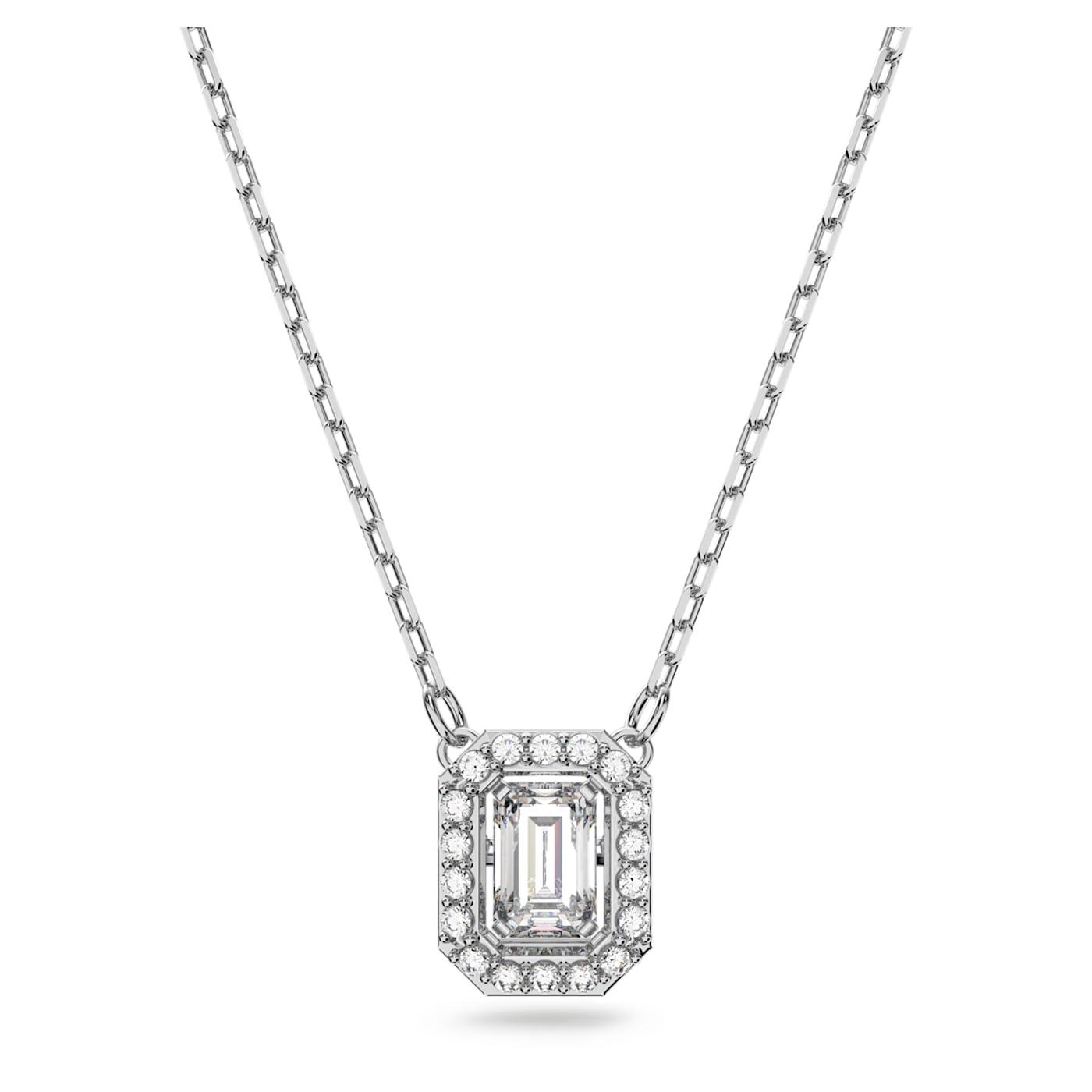 Collana Millenia Swarovski Zirconia taglio Square, Bianco,