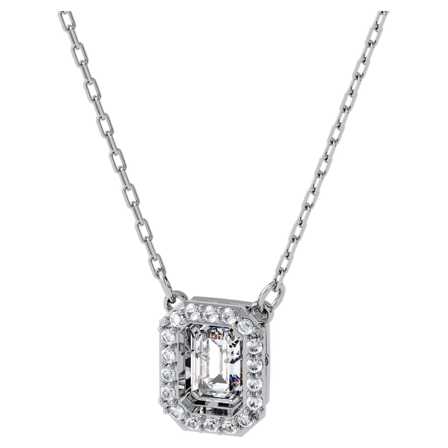 Collana Millenia Swarovski Zirconia taglio Square, Bianco,