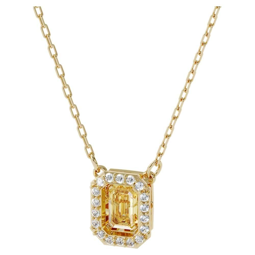 Collana Millenia Swarovski Zirconia taglio Square, Giallo, Placcat...