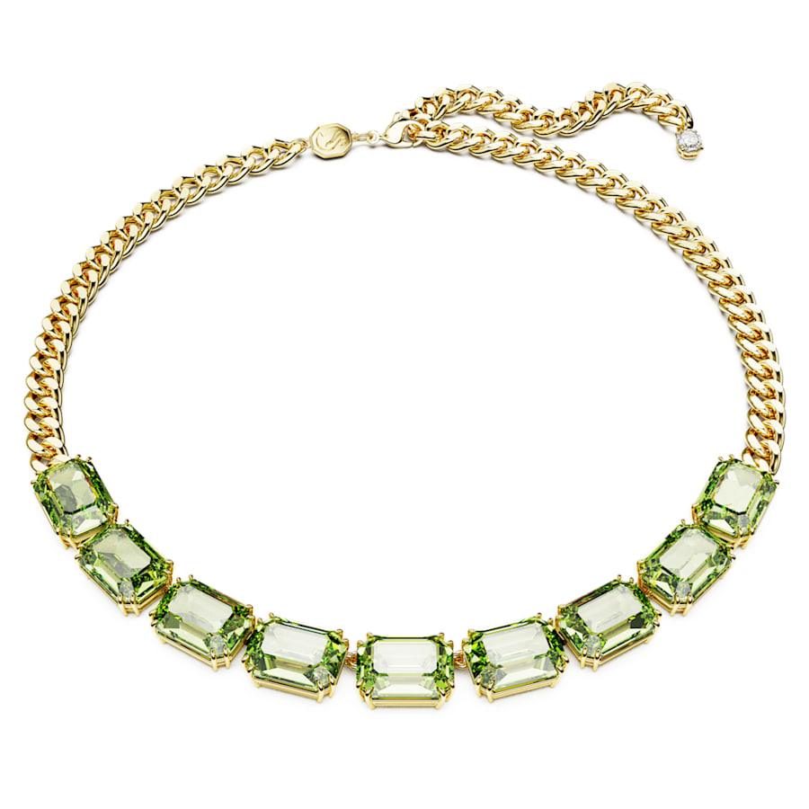 Collana Millenia Taglio ottagonale, Verde, Placcato color oro