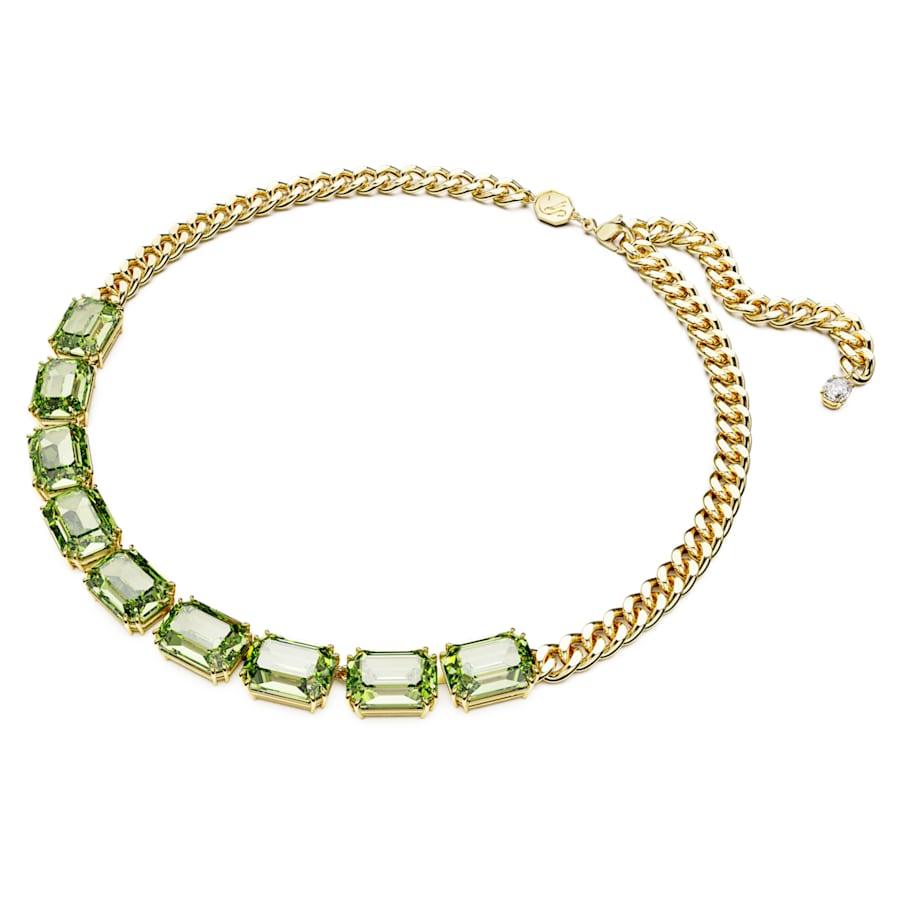 Collana Millenia Taglio ottagonale, Verde, Placcato color oro