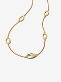 Collana Ovali Linea Sinuosa e Perla D’Acqua Dolce Coltivata Placcatura in Oro 14k - COLLANA