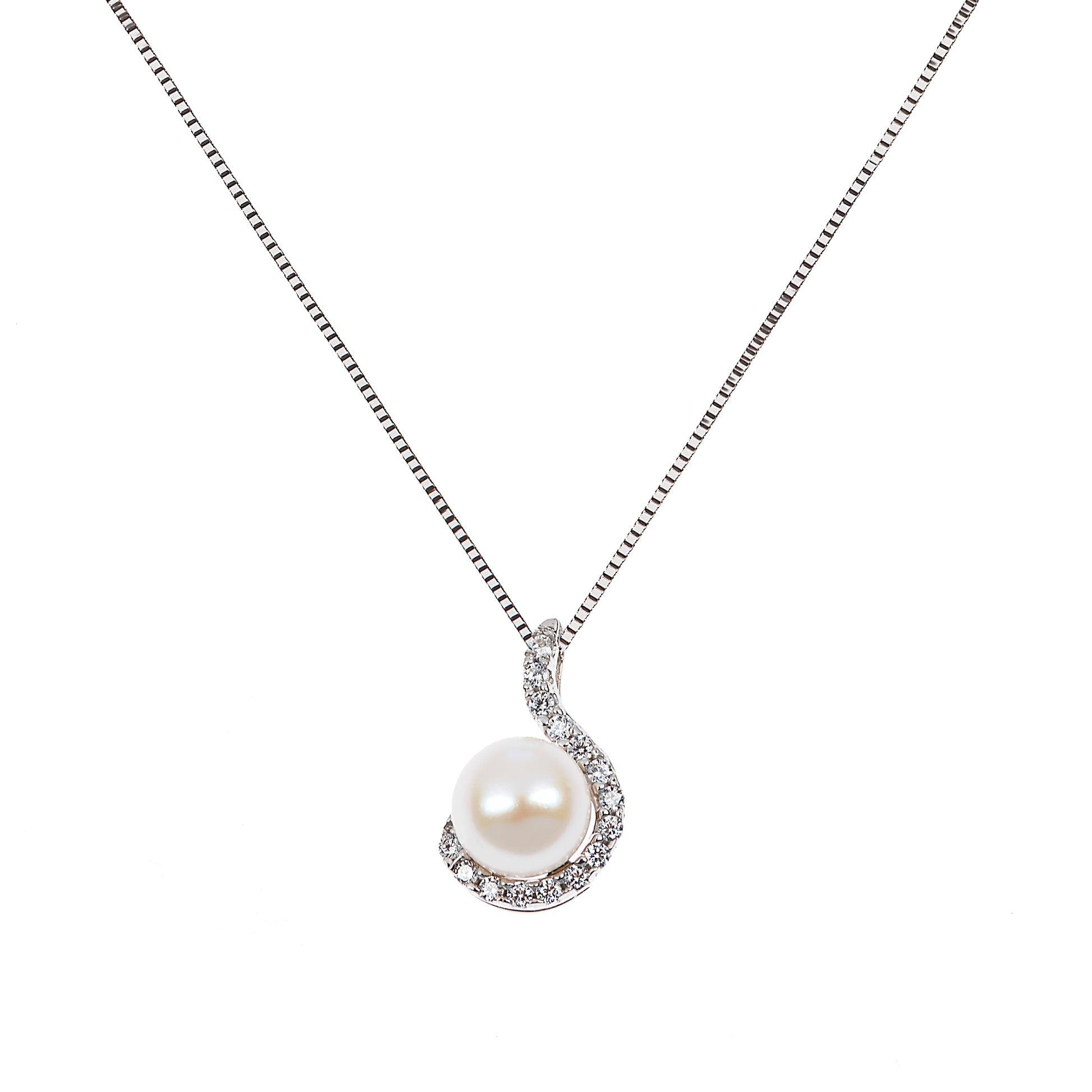 Collana Perla e Zirconi