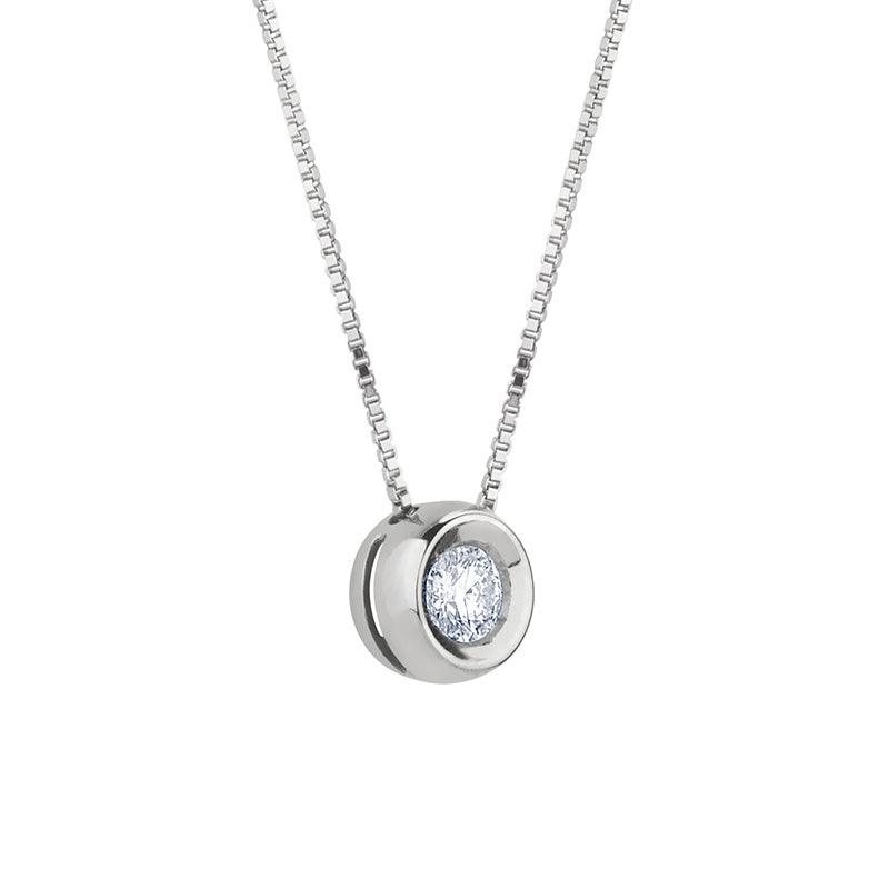 Collana Punto Luce a Cipollina con Diamante 0.06 ct.