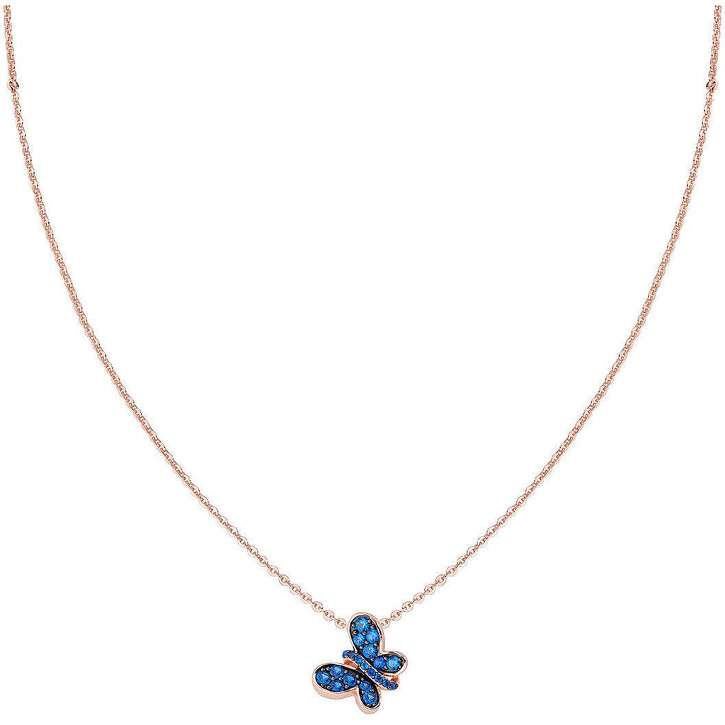 Collana Rosè Farfalla Zirconi Brown Zirconi Blu