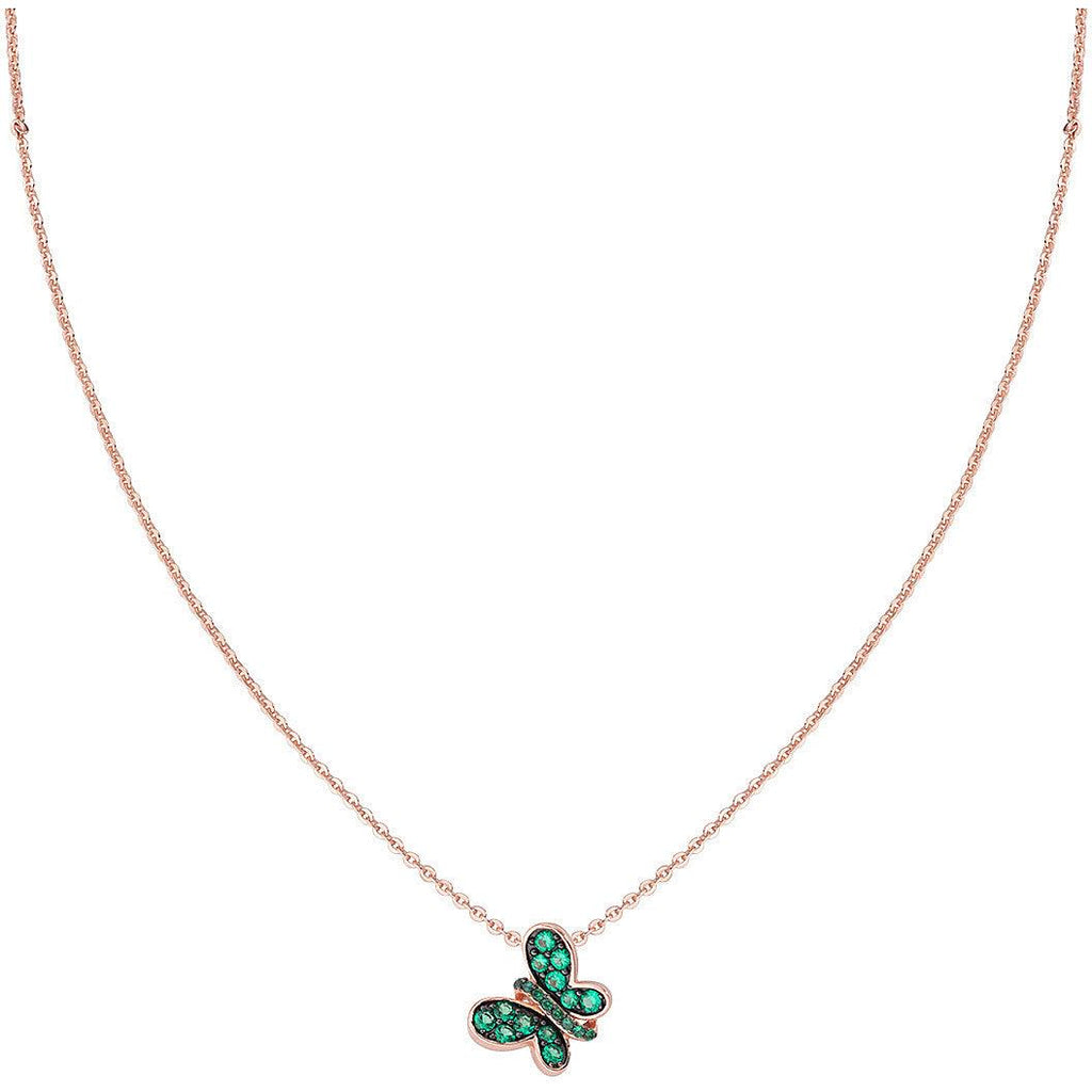 Collana Rosè Farfalla Zirconi Brown Zirconi Verdi