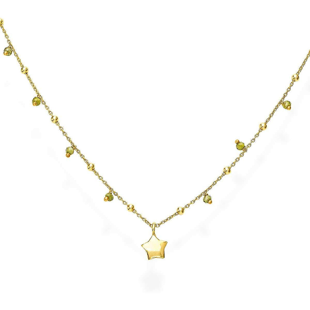 Collana Stella Bombata e Cristalli Verdi
