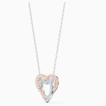 COLLANA SWAROVSKI INFINITY DOUBLE HEART, BIANCO, MIX DI PLACCATURE