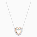 COLLANA SWAROVSKI INFINITY DOUBLE HEART, BIANCO, MIX DI PLACCATURE