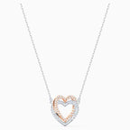 COLLANA SWAROVSKI INFINITY DOUBLE HEART, BIANCO, MIX DI PLACCATURE