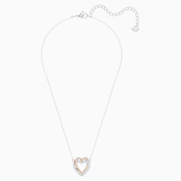 COLLANA SWAROVSKI INFINITY DOUBLE HEART, BIANCO, MIX DI PLACCATURE