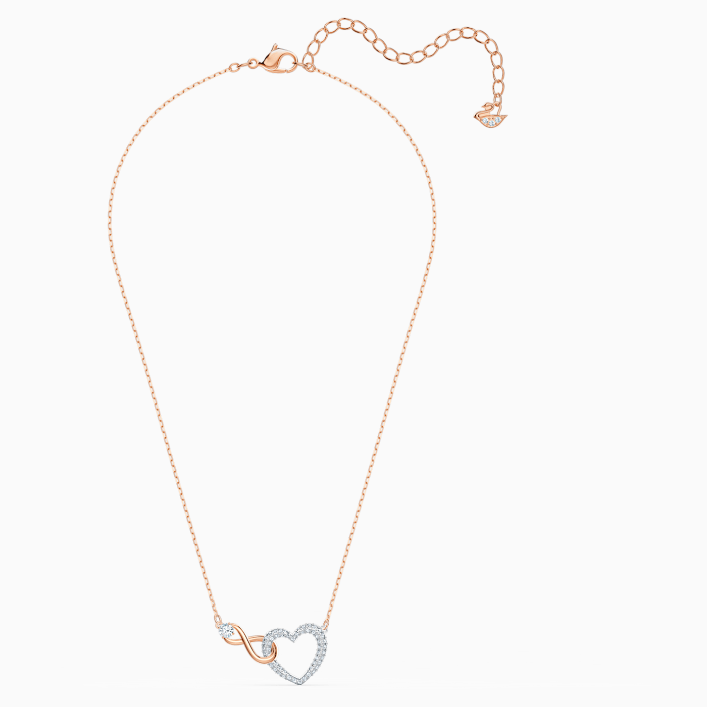 COLLANA SWAROVSKI INFINITY HEART, BIANCO, MIX DI PLACCATURE