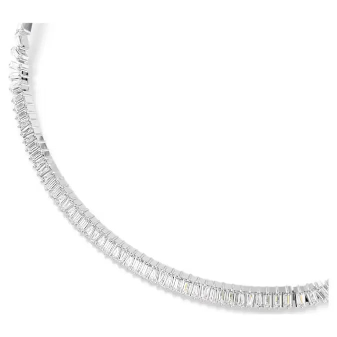 Collana Swarovski Matrix: Taglio Baguette Zirconia Bianca Placcatura Rodio - COLLANE