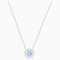 COLLANA SWAROVSKI SPARKLING DANCE ROUND, PLACCATURA RODIO AZZURRA