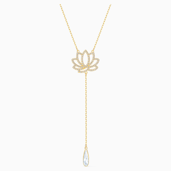 COLLANA SWAROVSKI SYMBOLIC LOTUS, BIANCO, PLACCATO COLOR ORO