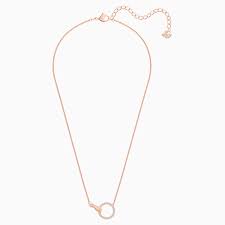 Collana Swarovski Symbolic Mano, Bianca, Placcato color oro rosa