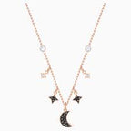 COLLANA SWAROVSKI SYMBOLIC MOON, NERO, PLACCATO ORO ROSA