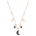 COLLANA SWAROVSKI SYMBOLIC MOON, NERO, PLACCATO ORO ROSA