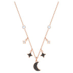 COLLANA SWAROVSKI SYMBOLIC MOON, NERO, PLACCATO ORO ROSA