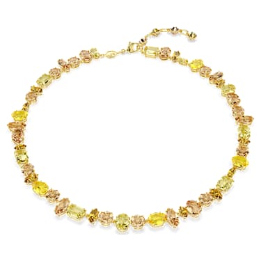Collana Tennis Gema Taglio misto Giallo Placcato color oro - COLLANA
