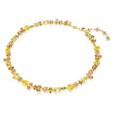 Collana Tennis Gema Taglio misto Giallo Placcato color oro - COLLANA