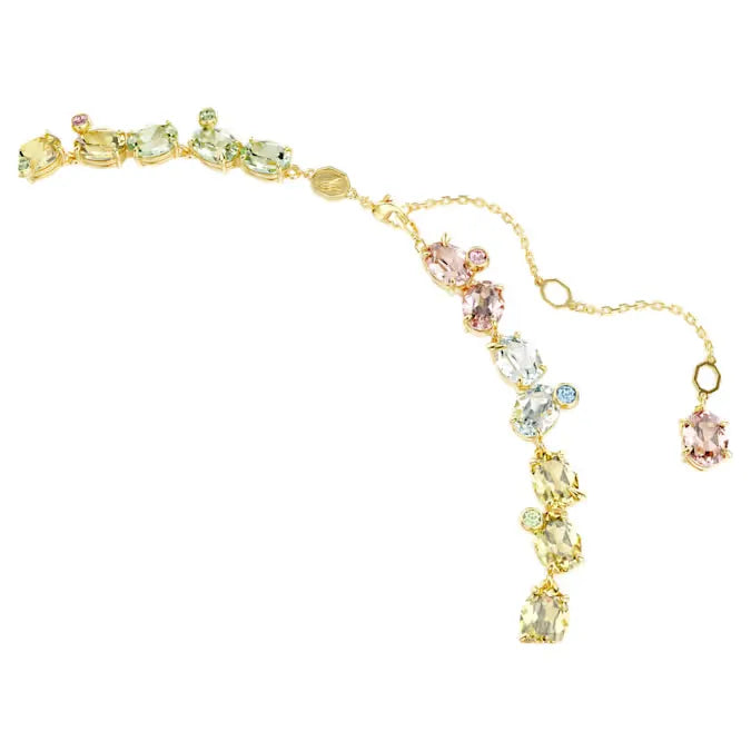 Collana Tennis Gema Taglio misto Multicolore Placcato color oro - COLLANA