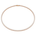 Collana Tennis Matrix Taglio Round, Bianca, Finitura oro rosa 18K