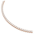 Collana Tennis Matrix Taglio Round, Bianca, Finitura oro rosa 18K